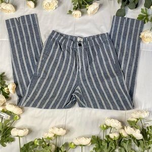 Brandy Melville John Galt White and Blue Striped Pants (Sz. S)
